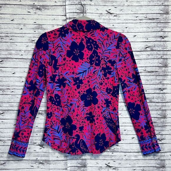 Lilly Pulitzer Marlena UPF 50+ Button Down Heron My Own Engineered - Picture 4 of 13